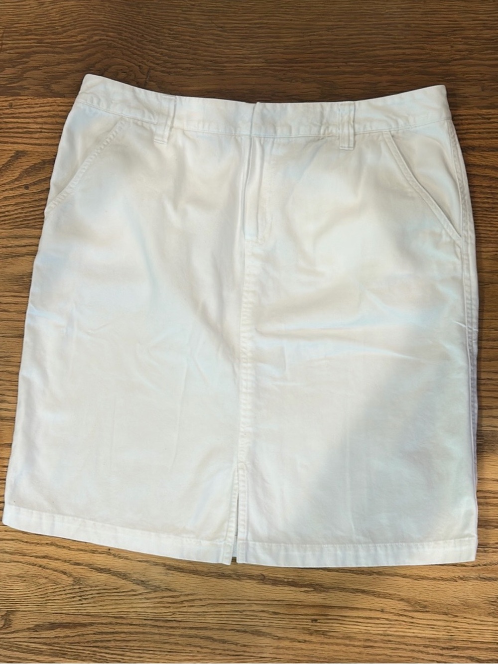 Eddie Bauer White Knee-Length Pencil Skirt